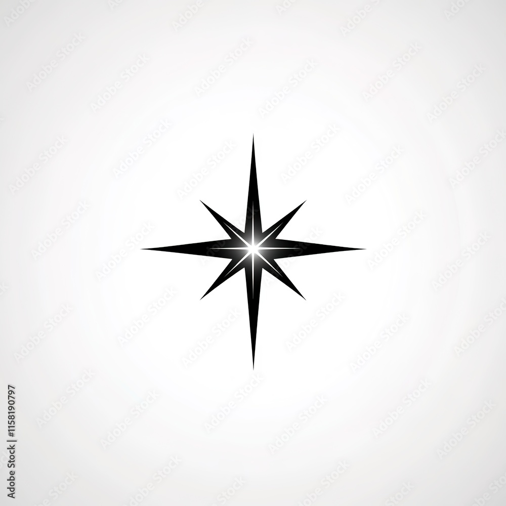 Shine icon and clean star icon, isolated on a white background. Featuring a sleek, minimalist design, this modern icon represents brilliance and radiance, perfect for decorative, achievement, Shine icon and clean star icon, isolated on a white background. Featuring a sleek, minimalist design, this modern icon represents brilliance and radiance, perfect for decorative, achievement,