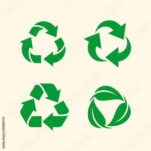 Green Recycling Symbol for Environmental Awareness for clipart, stickers, posters and presentations. ecycle icon set, design element suitable for websites, print design or app Free