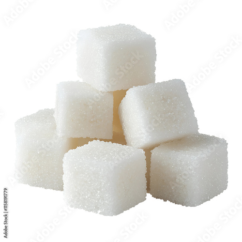 Piled sugar cubes png isolated on transparent background