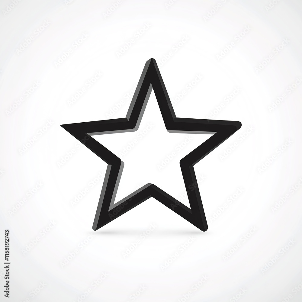 Minimalistic star icon isolated on a clean white background, featuring a sleek and modern design. Ideal for ratings, achievements, or decorative purposes, providing a versatile and professional Minimalistic star icon isolated on a clean white background, featuring a sleek and modern design. Ideal for ratings, achievements, or decorative purposes, providing a versatile and professional