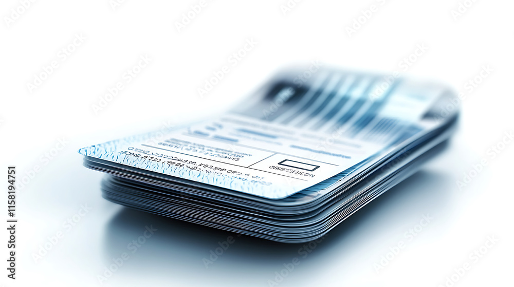 Digital receipt with payment ID, showcasing stack of cards Digital receipt with payment ID, showcasing stack of cards