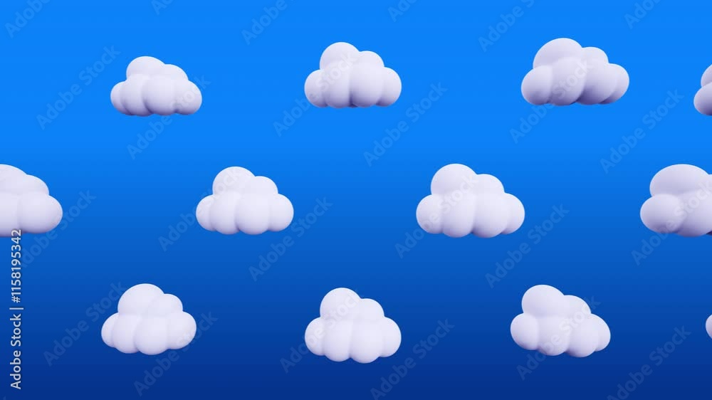Floating Clouds on a Bright Blue Sky Floating Clouds on a Bright Blue Sky