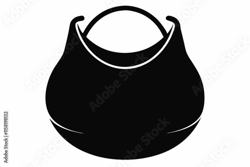 hobo bag black silhouette white background. 