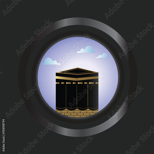 abstract background Muslim hajj Kaaba Mecca Arabia Vector illustration