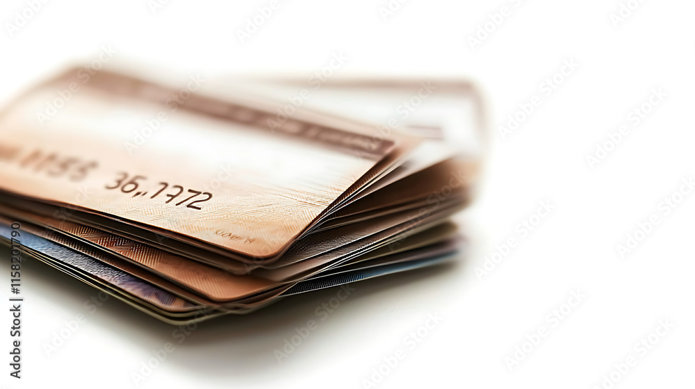 Stack of credit cards with blurred background, symbolizing finance and shopping Stack of credit cards with blurred background, symbolizing finance and shopping