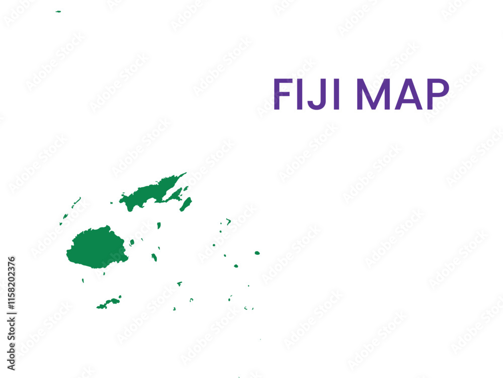 Fototapeta premium High detailed map of Fiji. Outline map of Fiji. Oceania
