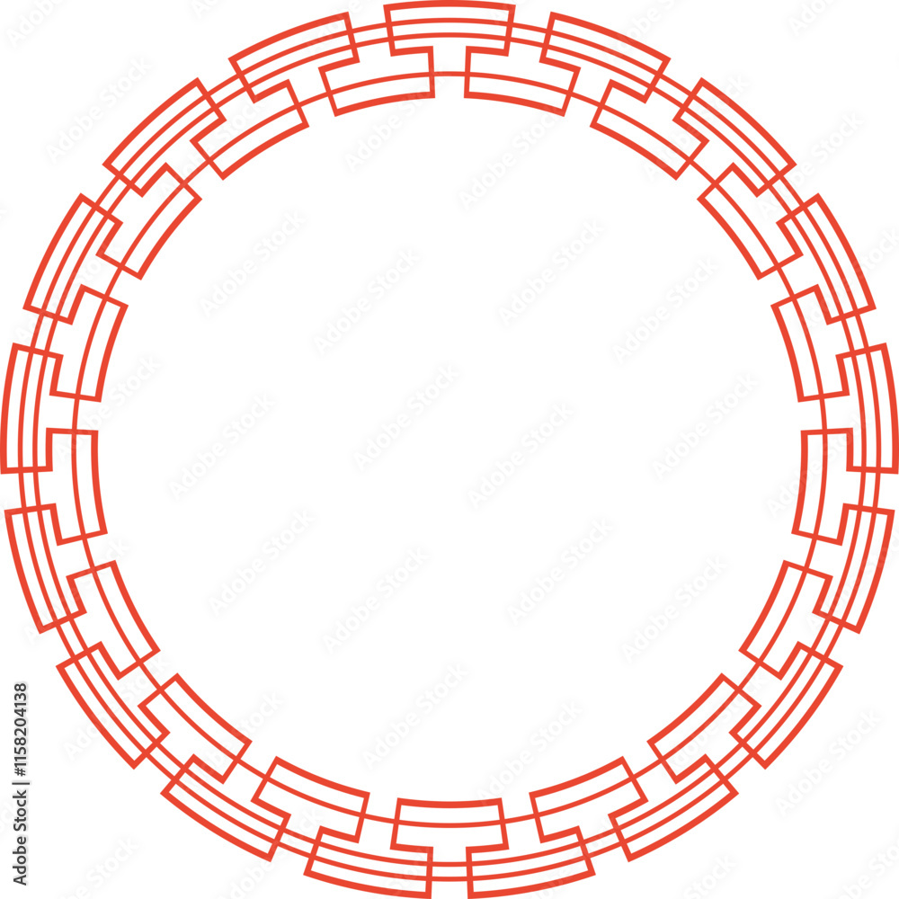 Fototapeta premium Chinese Circle Frame Decoration