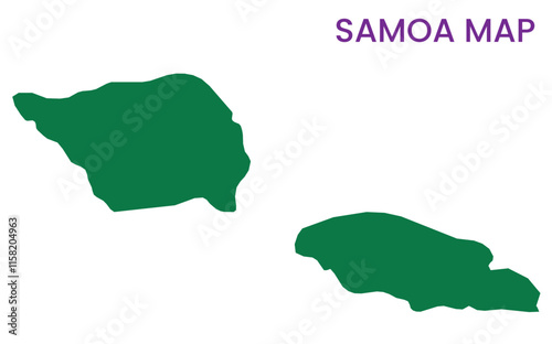 High detailed map of Samoa. Outline map of Samoa. Oceania