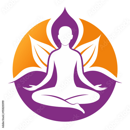 Yoga logo Icon Symbol Silhouette Vector illustration Isolated on a transparent background