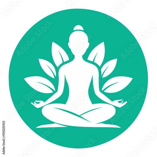 Yoga logo Icon Symbol Silhouette Vector illustration Isolated on a transparent background