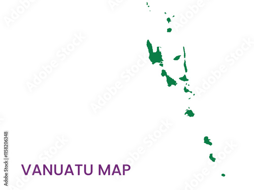 High detailed map of Vanuatu. Outline map of Vanuatu. Oceania