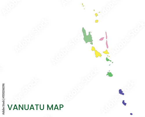 High detailed map of Vanuatu. Outline map of Vanuatu. Oceania