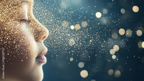 Child Exhaling Golden Dust