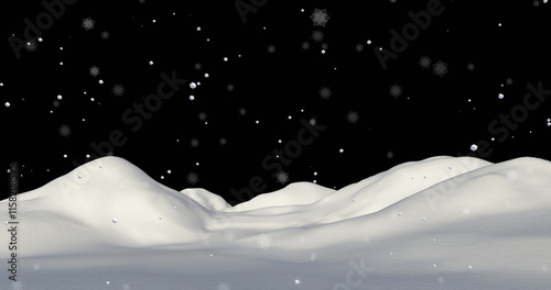 Fotografie Image of snow falling over christmas winter scenery background