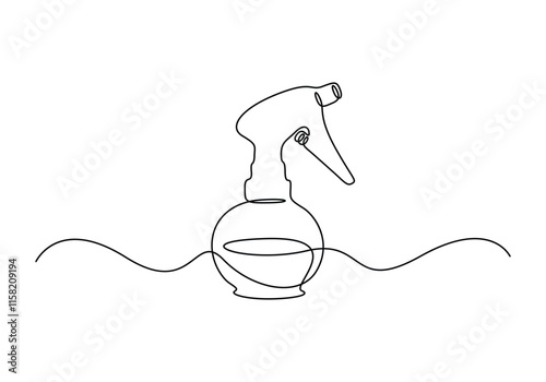 Continuous one line drawing of hairdresser sprayer vector illustration