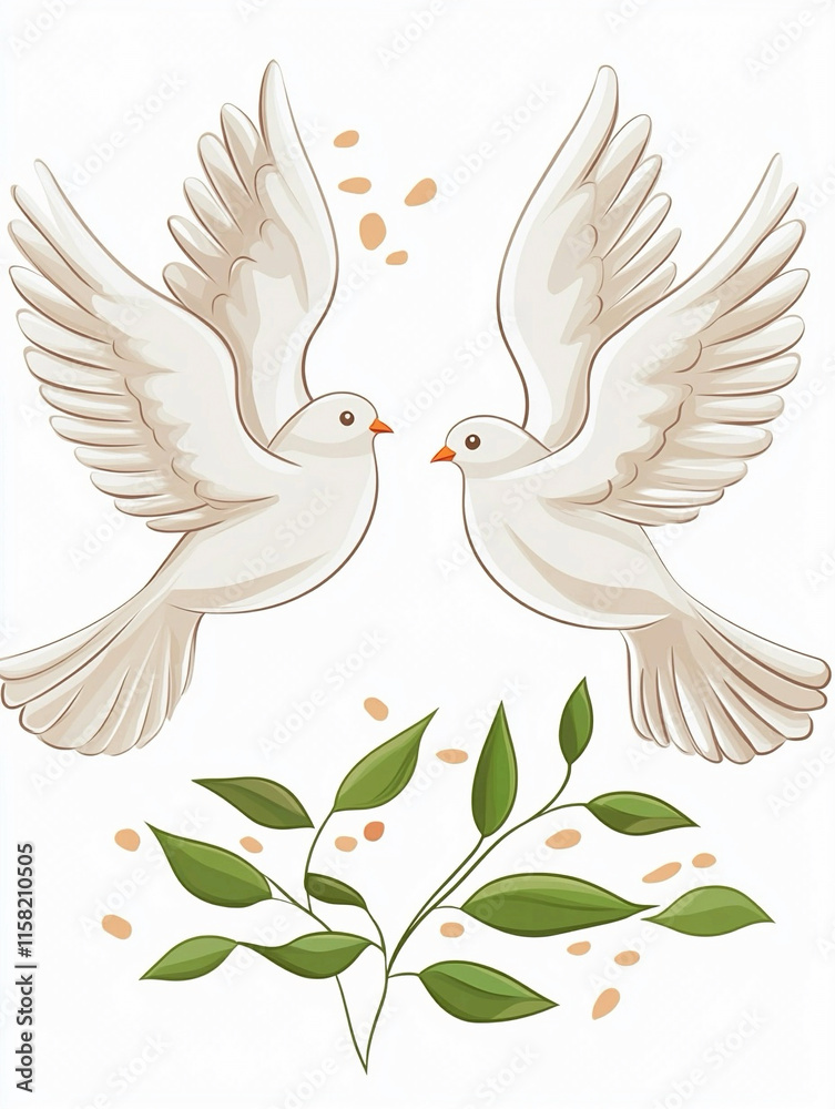 Fototapeta premium Couple white doves
