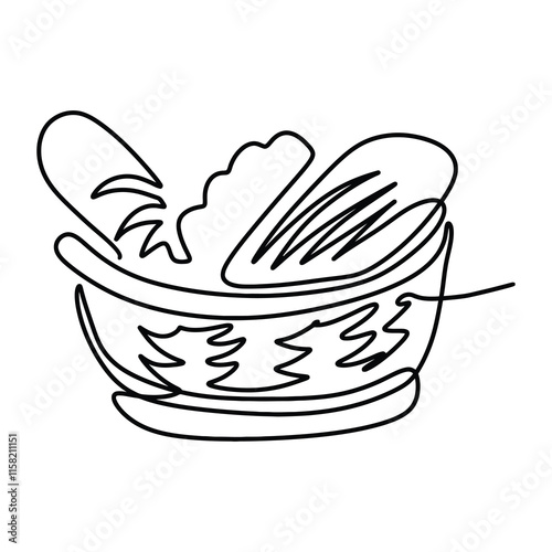 Picnic Food Drink Graphic Design Line Art Vector Decoration