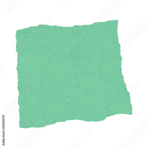 square torn edges halftone dotted paper - lime