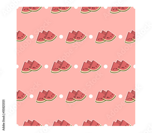 Watermelon and circle fabric pattern