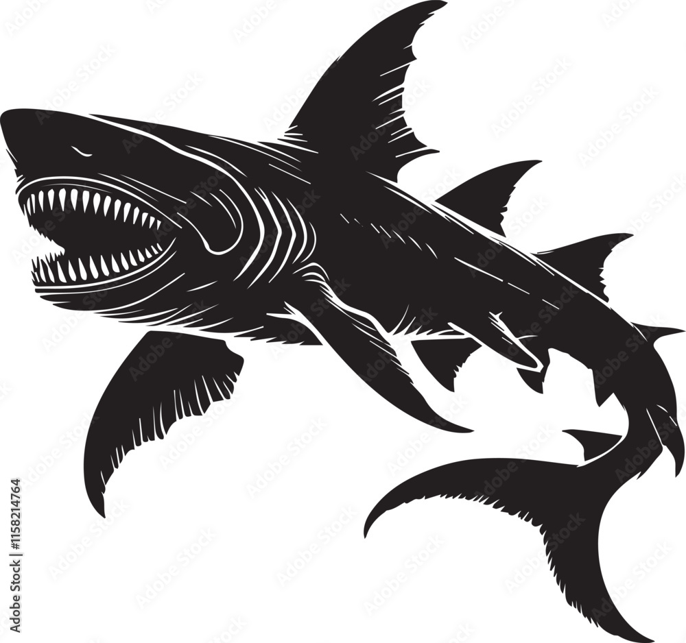 Fototapeta premium illustration of a shark