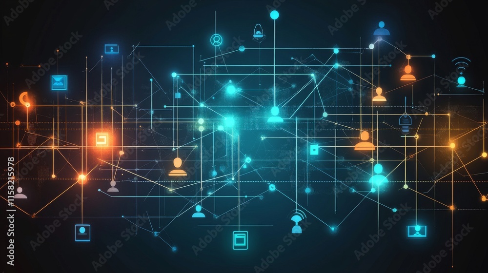 Abstract digital network connection graphic. Abstract digital network connection graphic.