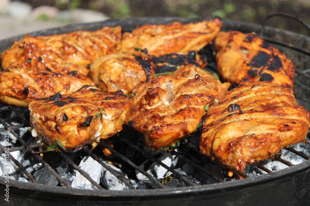 Grilled Chicken on BBQ Grill