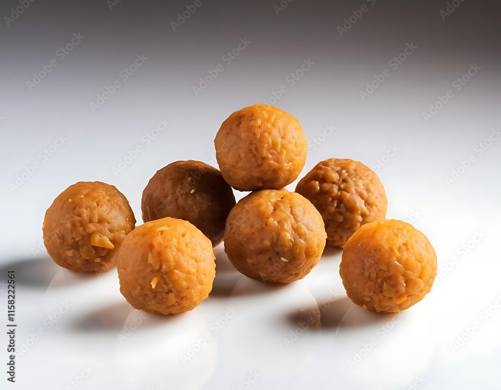 Golden Sweet Balls Arranged In A Pyramid Shape Golden Sweet Balls Arranged In A Pyramid Shape