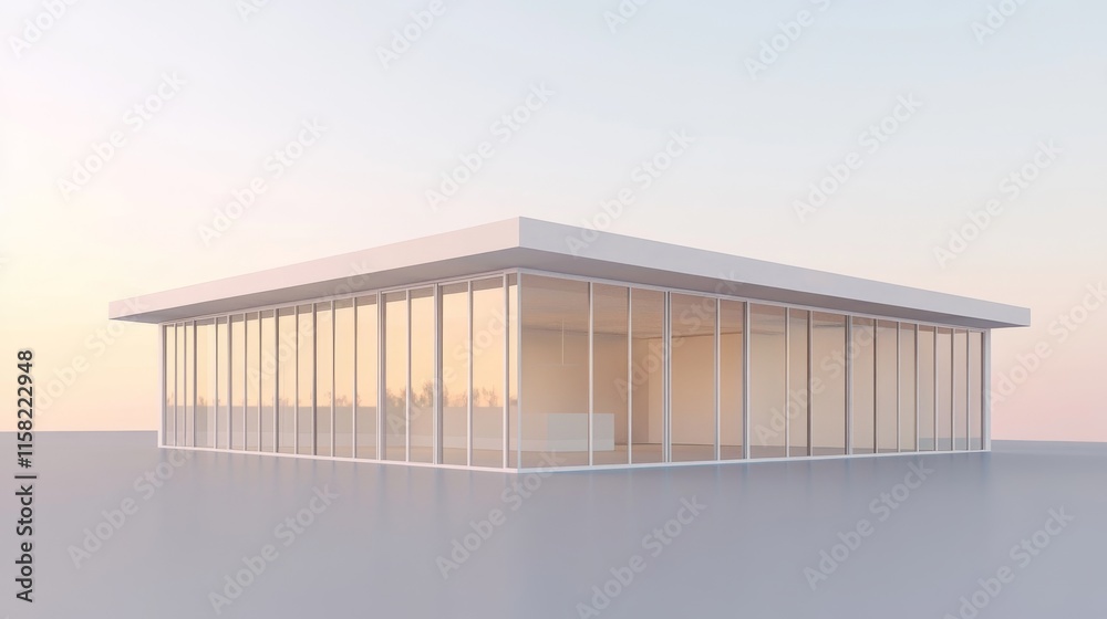 Fototapeta premium Modern glass building with minimalist design