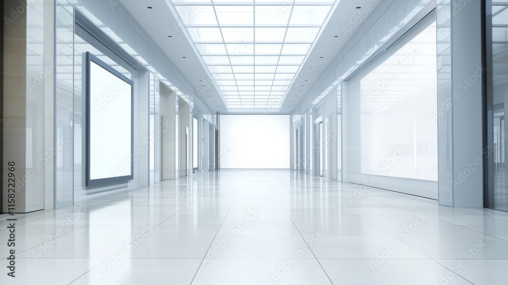 Modern hallway with bright, spacious design. Modern hallway with bright, spacious design.