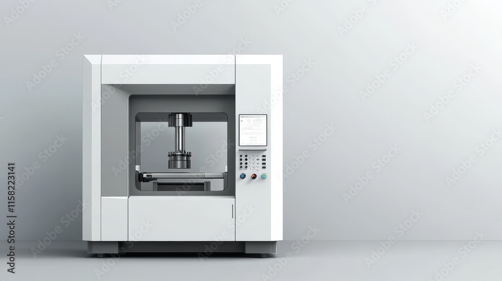 Modern industrial machine in a minimalist space. Modern industrial machine in a minimalist space.