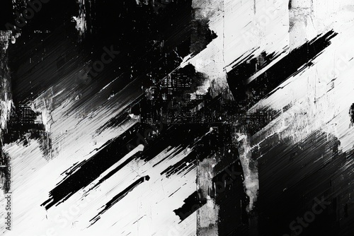 Abstract black-and-white displacement map with distorted glitch patterns, perfect for 3D rendering. Cyberpunk-inspired datamosh and lo-fi retro noise aesthetic..