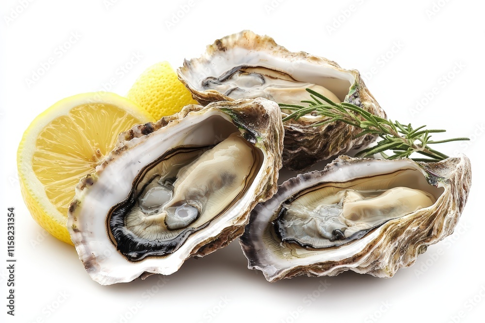 A delectable display of fresh oysters served with lemon wedges and spices, perfect for gourmet dining and culinary indulgence.. A delectable display of fresh oysters served with lemon wedges and spices, perfect for gourmet dining and culinary indulgence..