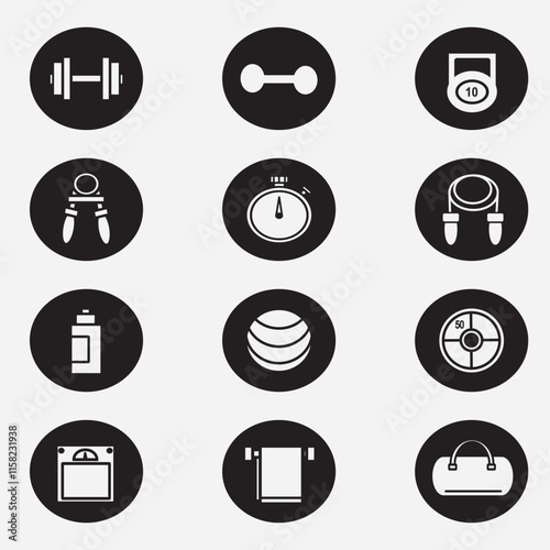 fitness icon good for element design, gym icon, ui design, web design, silhouette design, etc