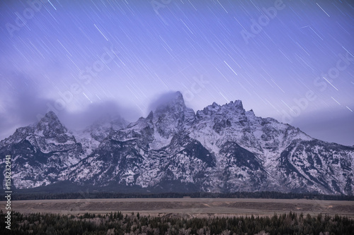 Grand Tetons Early Morning Star Trails photo