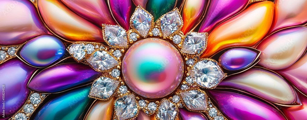Iridescent Pearl and Diamond Floral Arrangement Iridescent Pearl and Diamond Floral Arrangement