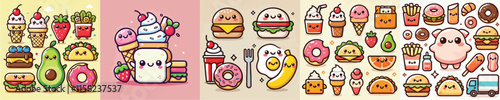 Very cute vector collection of cakes and donuts