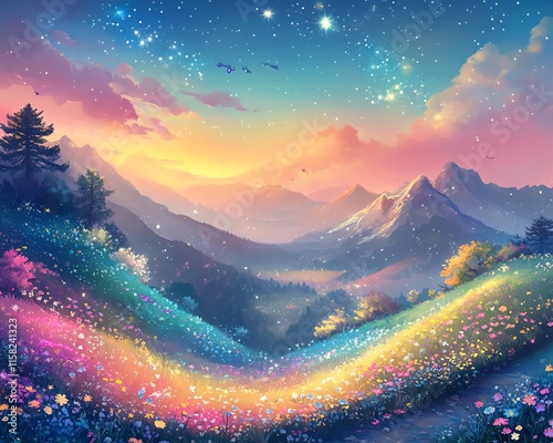 Whimsical imaginary world of a child
