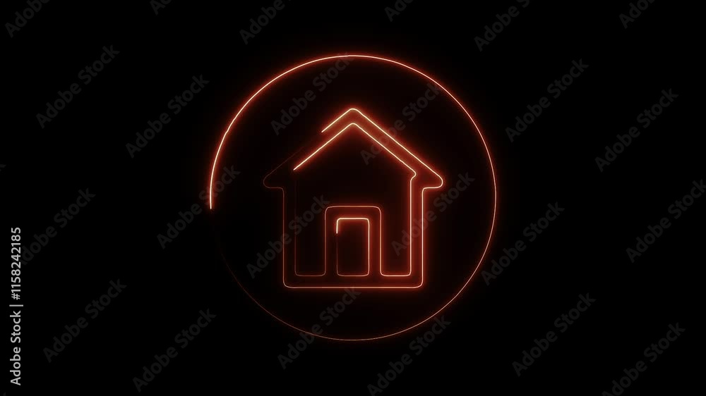 custom made wallpaper toronto digitalGlowing Neon Home Icon with Smooth Animation on Black Background - HD Motion Graphics Video