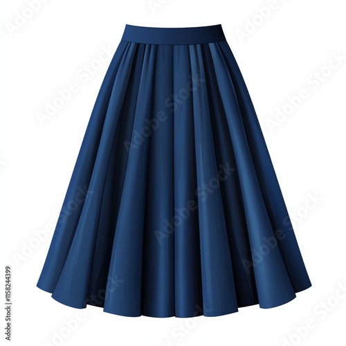 A stylish, flowy navy blue skirt with pleats, perfect for casual or formal occasions, showcasing elegance and versatility in women's fashion.