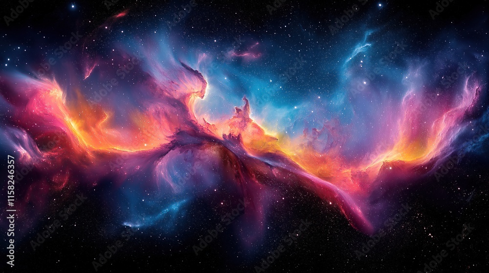 The breathtaking shades of the celestial setting with authentic cinematic illumination The breathtaking shades of the celestial setting with authentic cinematic illumination