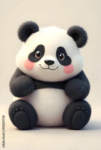 Adorable little panda with soft fur and playful expression, perfect for themes of wildlife, cuteness, and nature's charm.
 photo