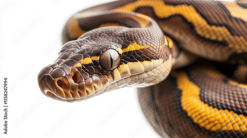 Obraz premium Python Wrapped Around Branch with Intricate Scale Patterns