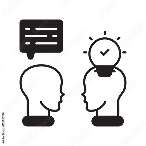 Communicate glyph icon with white background vector stock illustration