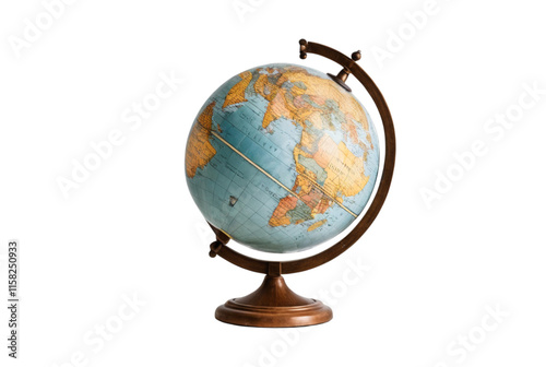 Vintage Globe with Stand for Exploring World Geography Png photo