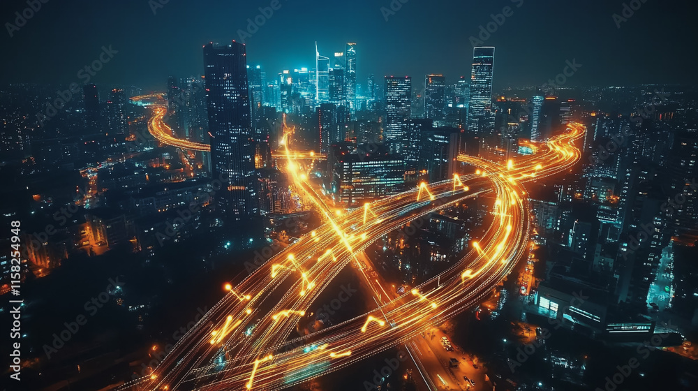 custom made wallpaper toronto digitalSmart Innovation city with connection cyber security network reciprocity over the night cityscape future wireless digital city and social media networking systems that connects people in the city