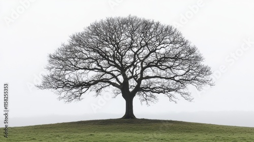 Solitary Tree on a Foggy Background