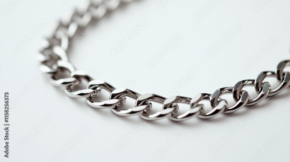 Obraz premium Close-up of a chain on a white surface