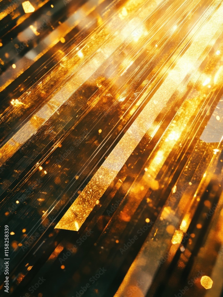 Obraz premium City park bench with string lights