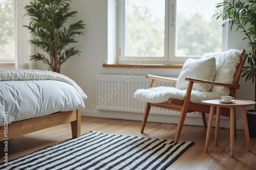 Cozy Scandinavian Bedroom with Minimalist Decor in Natural Light