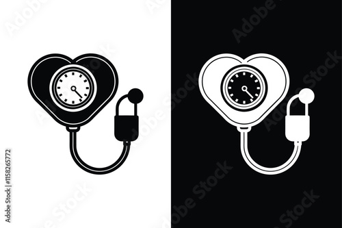 Blood Pressure Cuff Vector Icon. Precision in Medical Design